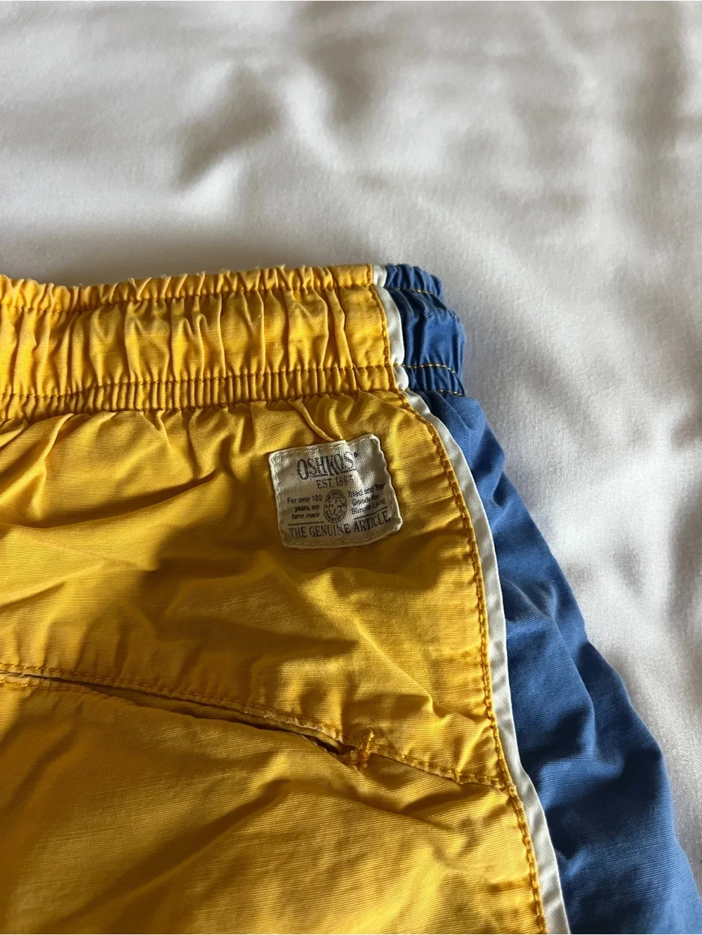 OshKosh B'gosh Yellow & Blue Lined Youth Cargo Shorts